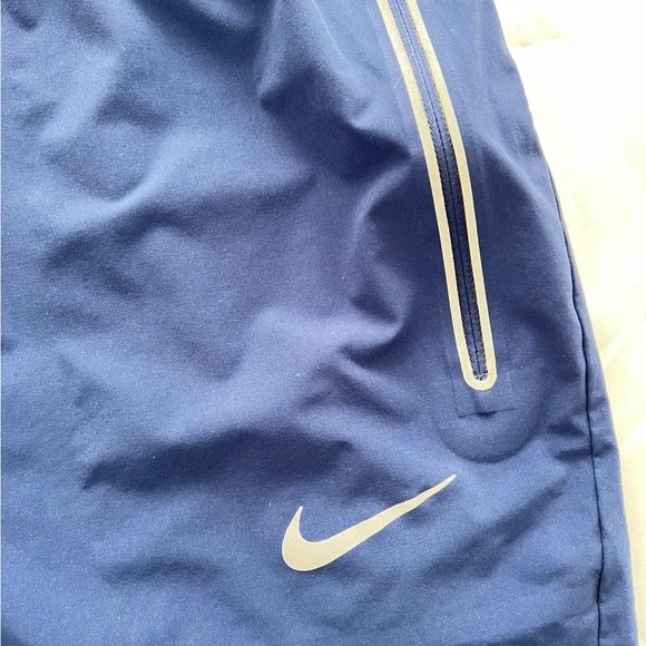 Nike Navy Athletic Track Pants with White Swoosh - Picture 3 of 5